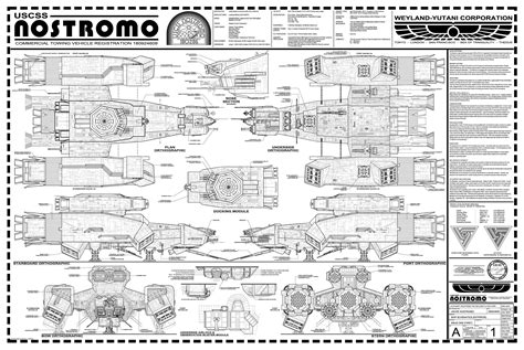 USCSS Nostromo Blueprints Xenomorph, Stargate, Nostromo Alien, Alien ...