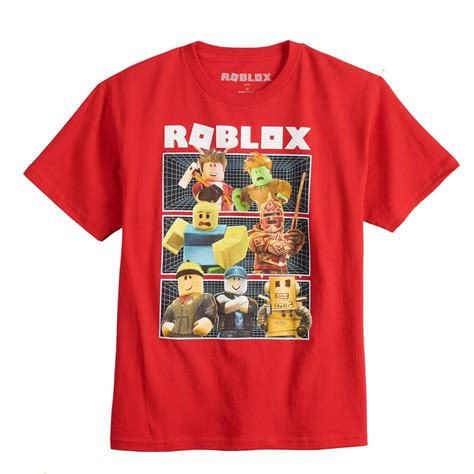 Roblox Boys Shirt Tri-Patterned Graphic Tee Red Size Large (14-16) - Walmart.com - Walmart.com