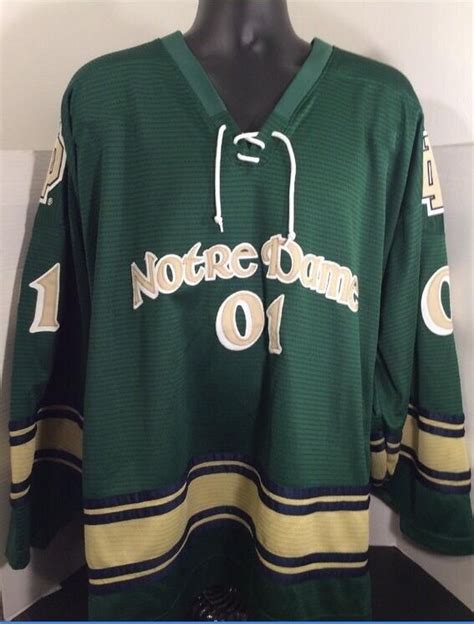 Vintage Notre Dame Fighting Irish Hockey Jersey Embroidery Stitched Customize any number and ...