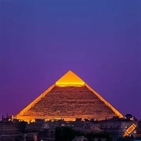 Sunset over luxor pyramid on Craiyon