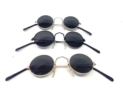 Vintage sunglasses John Lennon style SILVER frame by PNBvintage