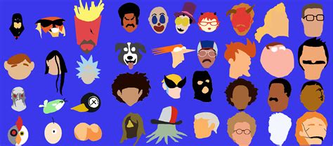 [Fanart] Here's a minimalist wall of Adult Swim stars. Can you name ...