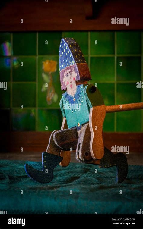 Dancing clown toy, limberjack, traditional dancing man percussion instrument Stock Photo - Alamy