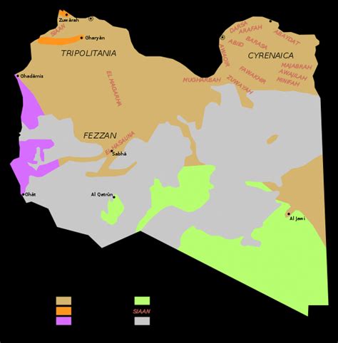 2: Map of the distribution of ethnolinguistic groups in Libya ...