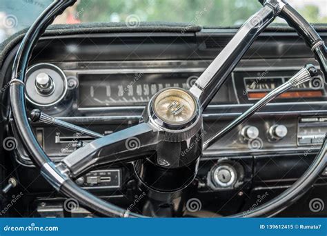 Cadillac Coupe Deville 1964 Interior - Steering Wheel with Logo and Dashboard Editorial Image ...