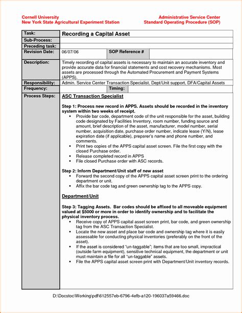 30 Standard Operating Procedures Examples Free | Example Document Template