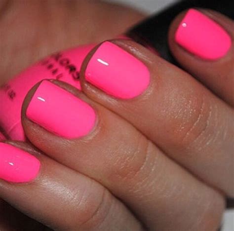 Bright pink | Neon nails, Neon nail polish, Neon pink nails