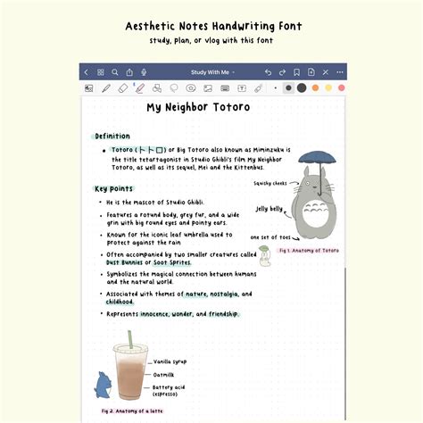 Aesthetic Note-taking Font A Clean and Contemporary Handwritten/handwriting Font for Digital ...