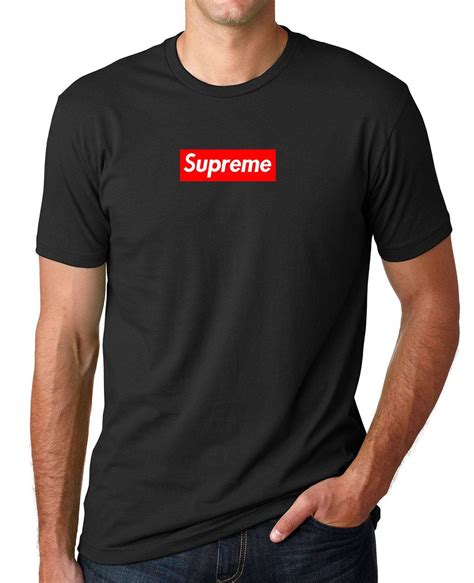 Red Supreme Box Logo Shirt Black Supreme Tshirt Mens Supreme