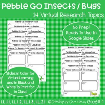 PebbleGo Insect / Bug Research- 14 Digital or Printable Science Activities | Science activities ...