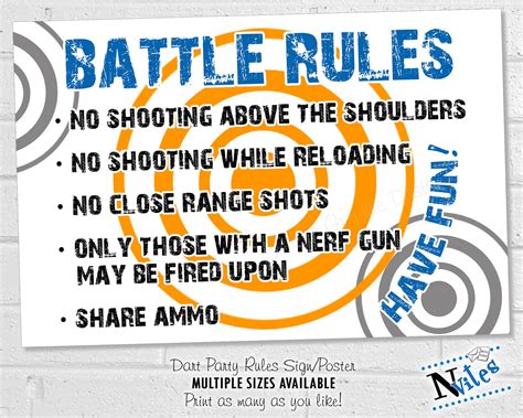 Nerf Battle Rules Printable