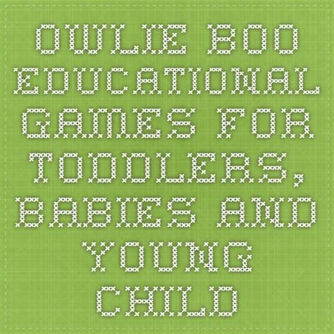 OWLIE BOO - Educational games for toddlers, babies and young children ...