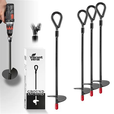 Buy 15" Ground Anchors Screw in (4pc) - Earth Anchors - Ground Anchor for Tree Stakes and ...