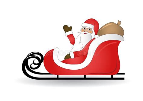 Smiling Santa Claus With Sled Stock Vector - Illustration of christmas ...