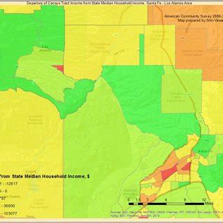 Departure of census tract median household income from New Mexico State ...