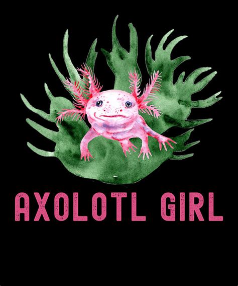 Axolotl Girl, Cute Funny Axolotl Lover Digital Art by Abhishek Mandal ...