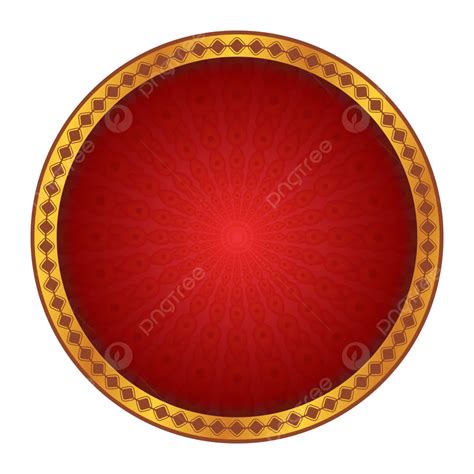 Luxury Red And Golden Circle Shape Banner Design Elements Clipart Vector, Banner Clipart, Circle ...