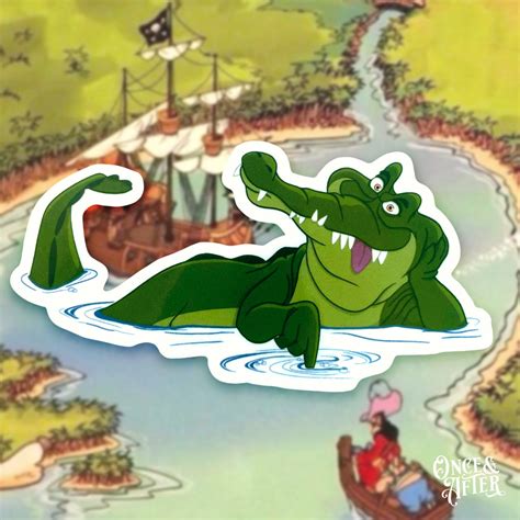 Peter Pan Crocodile Sticker Tick Tock Transparent Waterproof Vinyl Disney Decal Captain Hook ...