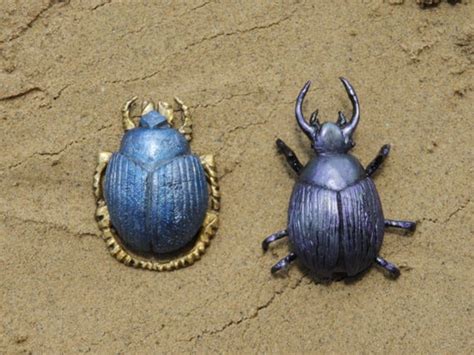 The Mummy Scarab Beetle Set of 2 Living and Blue Gold