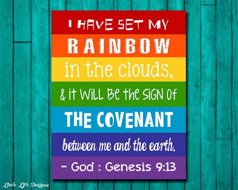 Genesis 9:13. God's Rainbow. God's Promise. Christian Wall Art. Sunday School Decor. Church ...