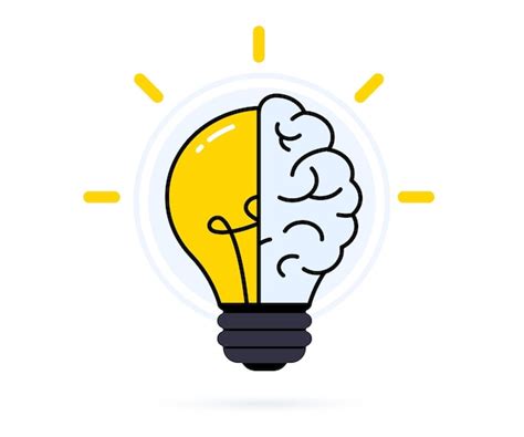 Premium Vector | Creative idea logo Symbol of creativity half of light bulb and brain Concept of ...