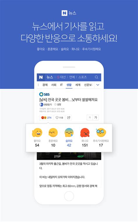 10원 Tips: Naver News gets emoji reactions