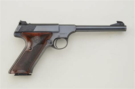 Colt Woodsman .22 caliber semi-automatic pistol with 6” barrel, serial number 44828S. The pistol rem