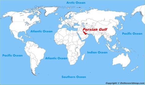 Persian Gulf location on the World Map