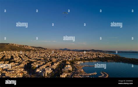 Powered paragliding over Glyfada beach,Athens Stock Photo - Alamy