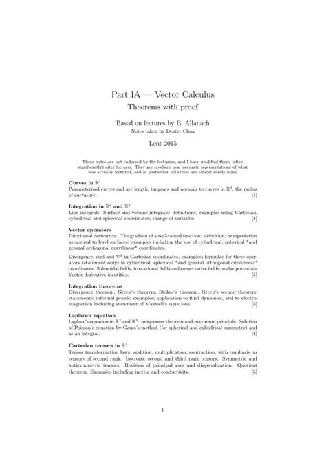 Vector Calculus Theorems with Proof - DocsLib