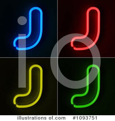 Neon Letters Clipart #1093751 - Illustration by stockillustrations