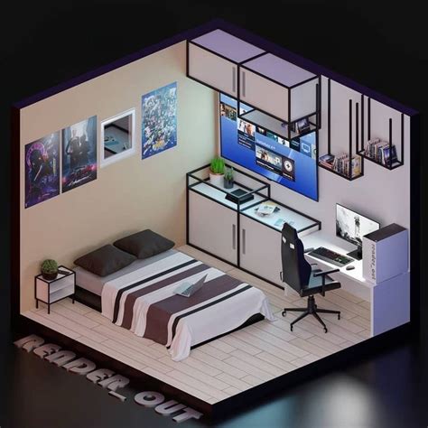 Pin by bsr on GAMING/PC SETUPS | Small game rooms, Bedroom setup, Gamer ...