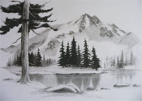 easy pencil drawings of landscapes - Google Search #LandscapeDrawing | Landscape drawings ...