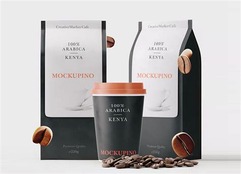 Free Paper Coffee Cup & Bag Packaging Mockup PSD Set - Good Mockups