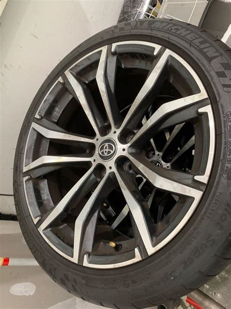 Toyota Supra Rims Stock With Very New Tyres, Car Accessories, Tyres & Rims on Carousell