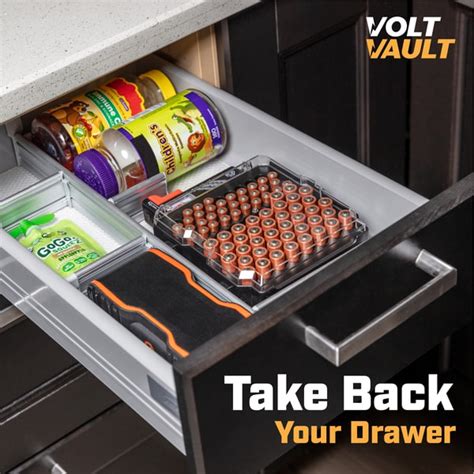 Volt Vault Battery Organizer Storage Case and Battery Tester - Inspire ...