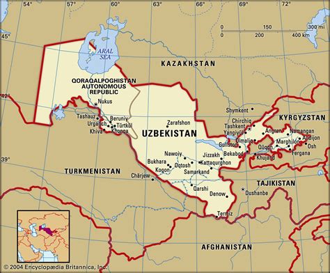 Uzbekistan Area Map