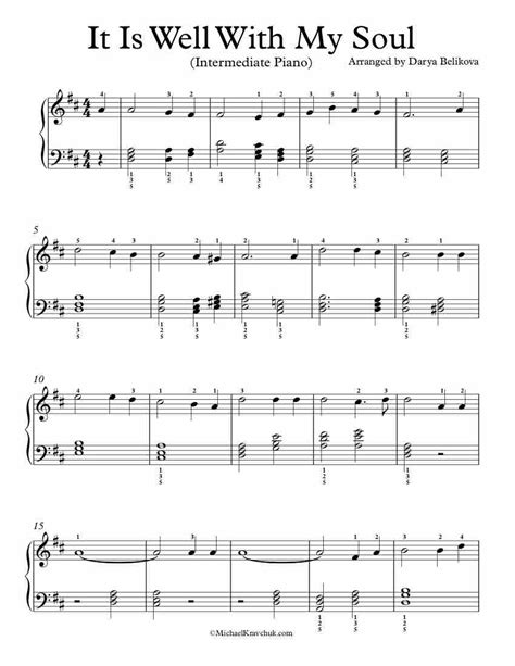 Free Piano Arrangement Sheet Music – It Is Well With My Soul – Michael Kravchuk