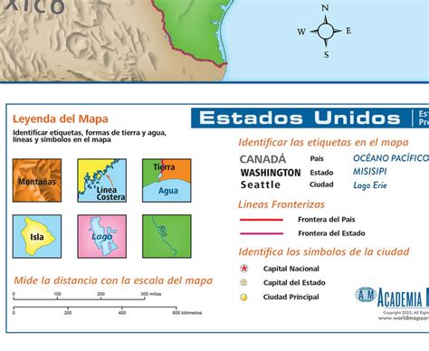 U.S. Spanish Language Early Learner Spring Roller Map | World Maps Online