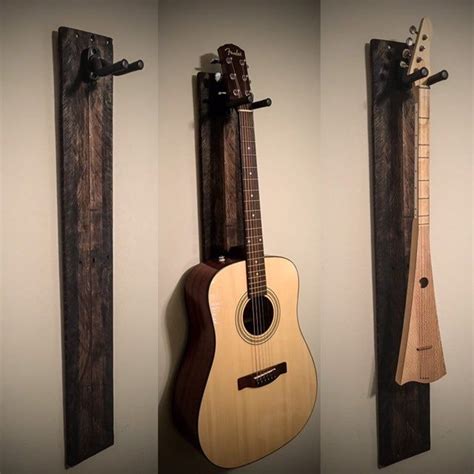 Rustic Handmade Guitar Hanger - Etsy | Guitar hanger, Guitar wall hanger, Home music rooms