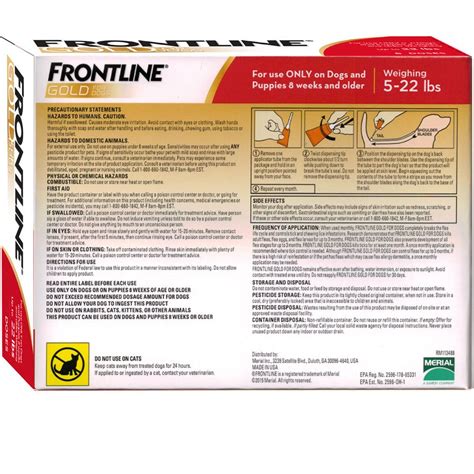 Frontline® GOLD for Dogs 5-22 lbs - ORANGE (3 MONTH) | Healthypets