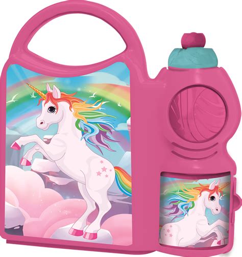 Unicorn Lunch Box Set With Water Bottle - Daiso Japan Middle East