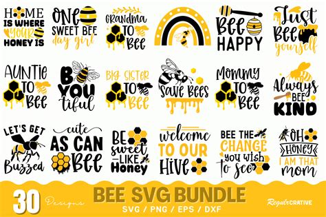 Bee Quotes SVG Bundle Graphic by Regulrcrative · Creative Fabrica