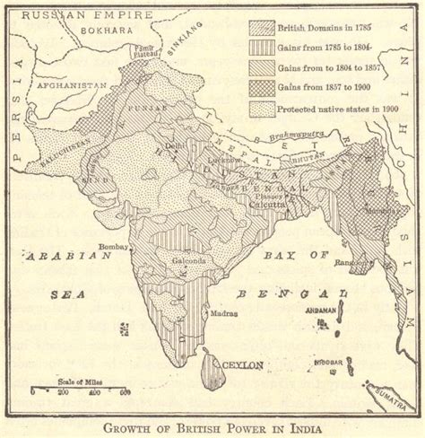 Map of the British Empire in India | Student Handouts