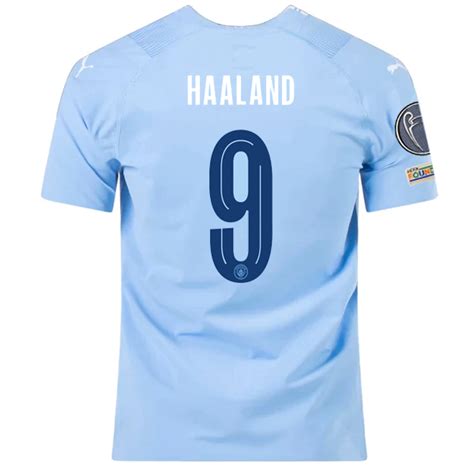 Puma Manchester City Authentic Erling Haaland Home Jersey w/ Champions - Soccer Wearhouse