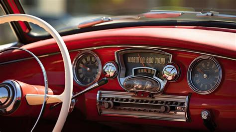 Premium AI Image | Beautiful red vintage car dashboard