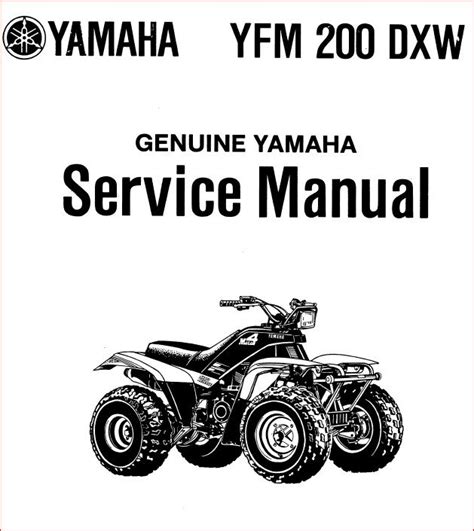 1987-1989 Yamaha Moto 4 Shaft Reverse Yfm200dx Service Manual And Atv Owners Manual Workshop ...