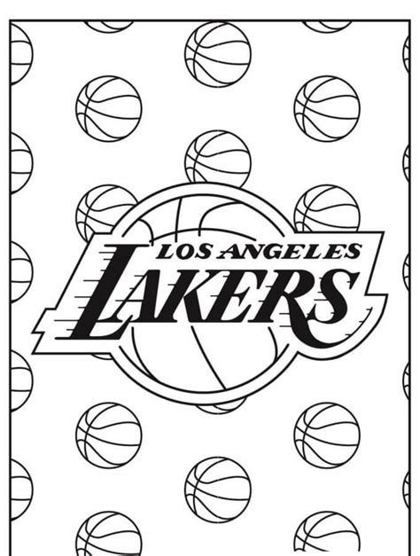 Lakers Logo Between Basketballs coloring page - Download, Print or ...