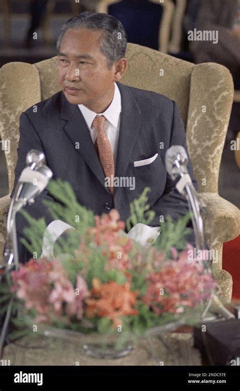 Gen. Lon Nol, Cambodian President and six-star General, during ceremony in Phnom Penh on August ...