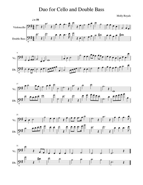 Duo for Cello and Double Bass pdf Sheet music for Contrabass, Cello (String Duet) | Musescore.com